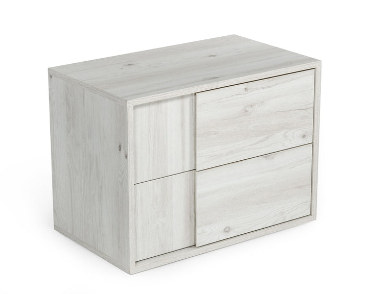 Asus - Italian Modern White Washed Oak Nightstand