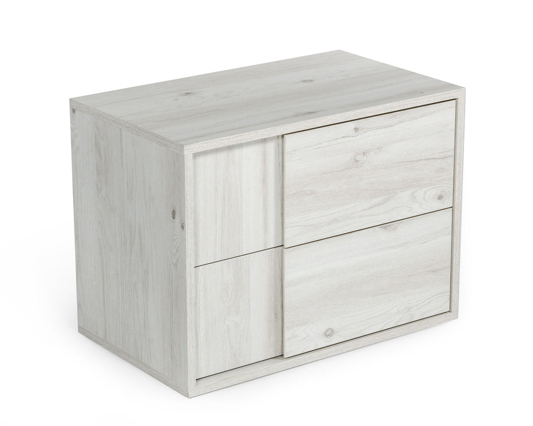 Asus - Italian Modern White Washed Oak Nightstand