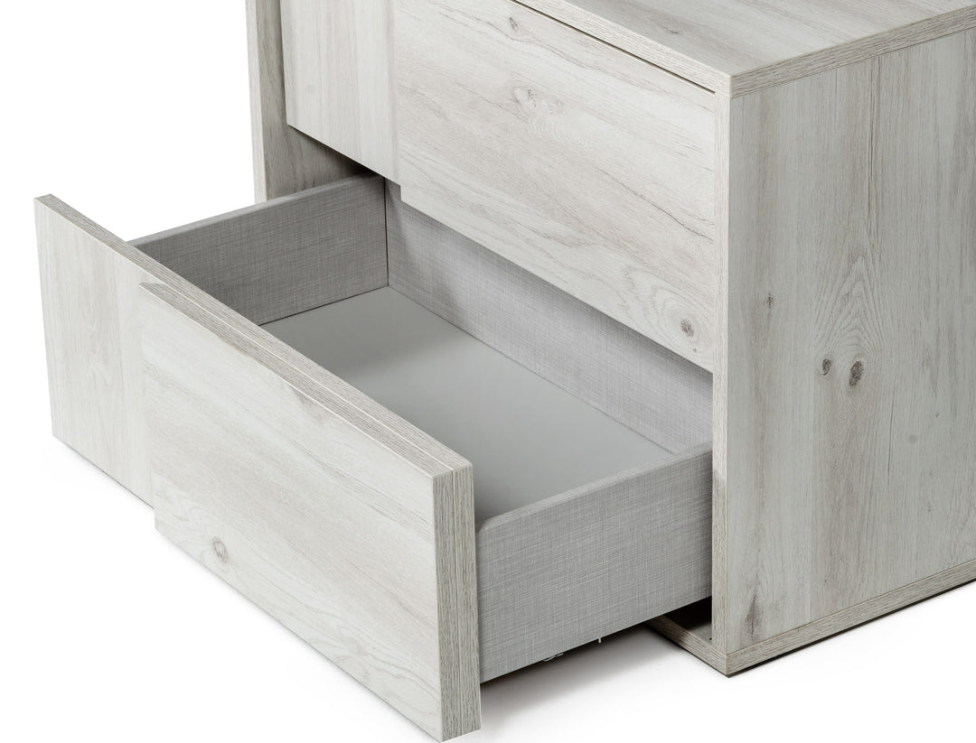 Asus - Italian Modern White Washed Oak Nightstand