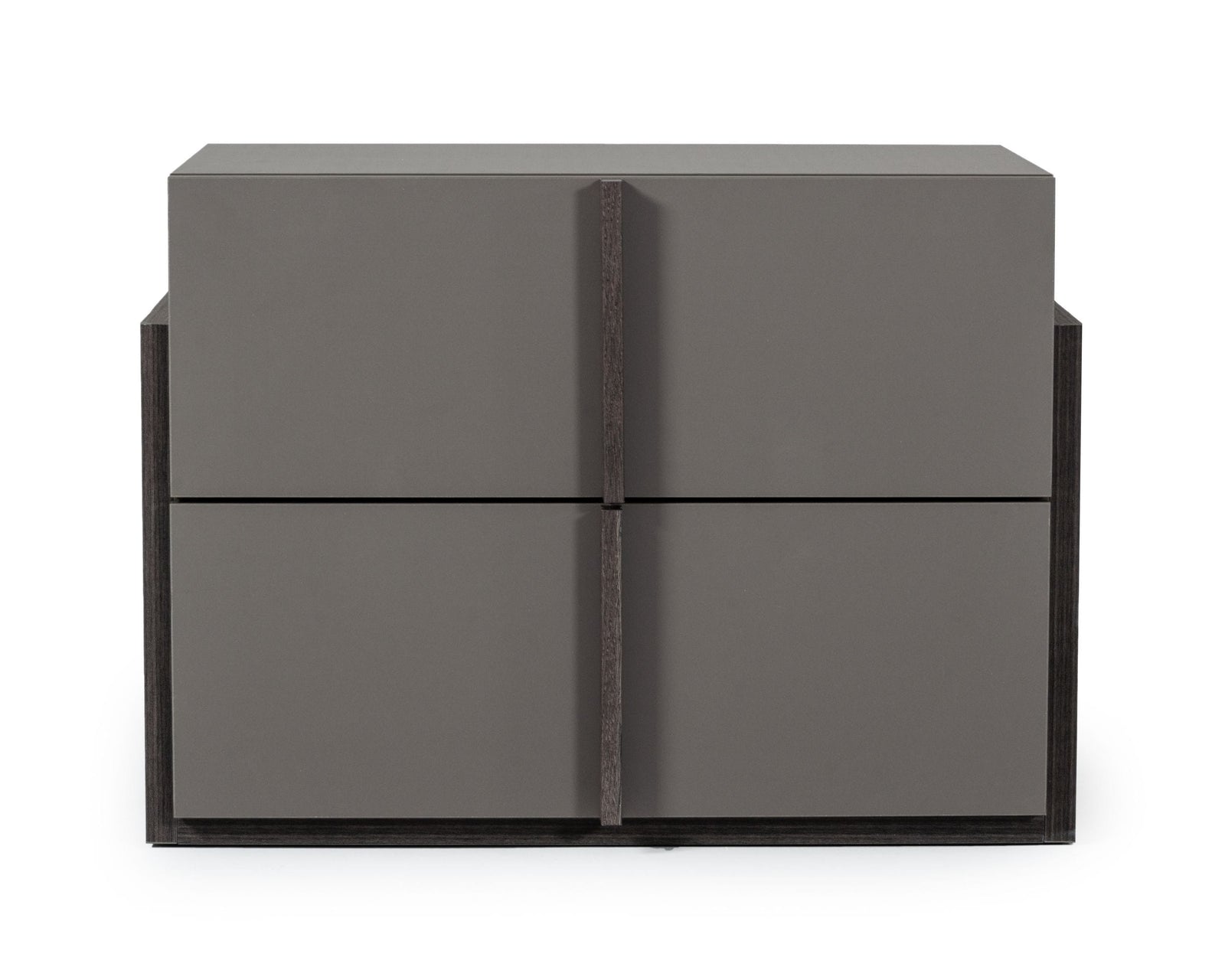 Lucia - Italian Modern Elm and Matte Grey Nightstand