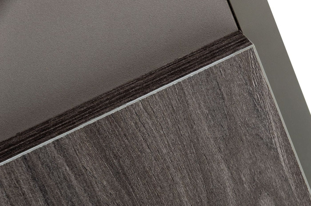 Lucia  Italian Modern Elm and Matte Grey Nightstand