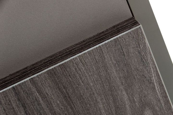 Lucia  Italian Modern Elm and Matte Grey Nightstand