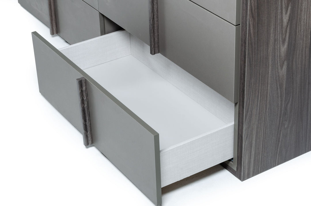 Lucia - Italian Modern Elm and Matte Grey Dresser