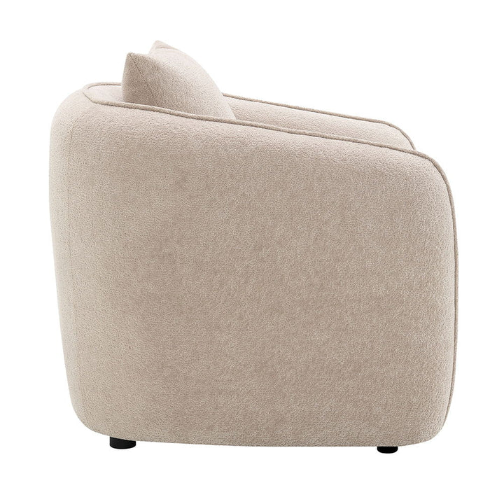 Keith - Chair With Pillow - Beige Chenille