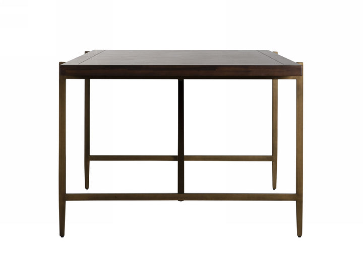 Shane - Modern Acacia &amp; Brass Dining Table