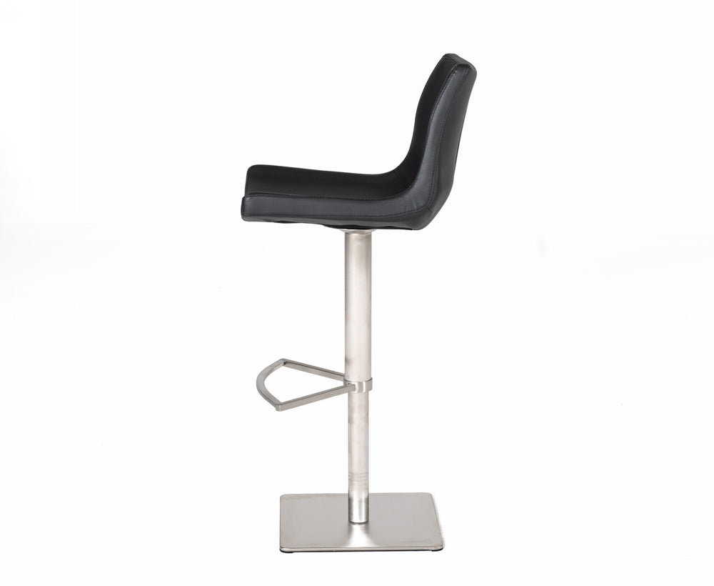 Aaron - Modern Black Eco-Leather Bar Stool