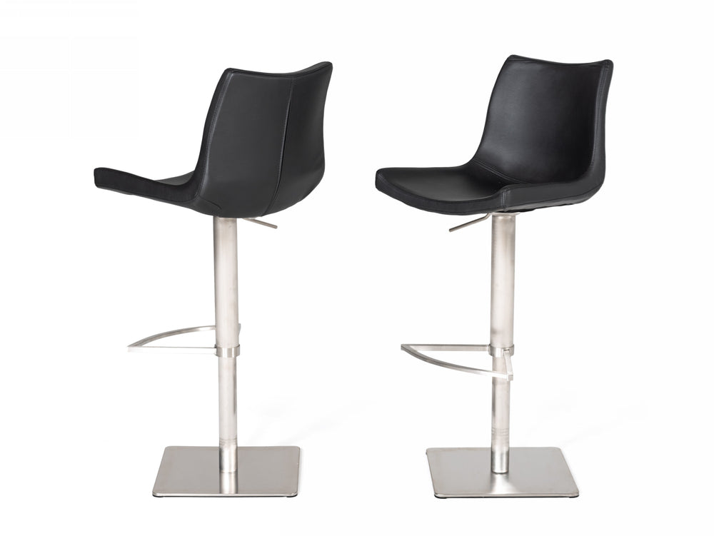 Aaron - Modern Black Eco-Leather Bar Stool