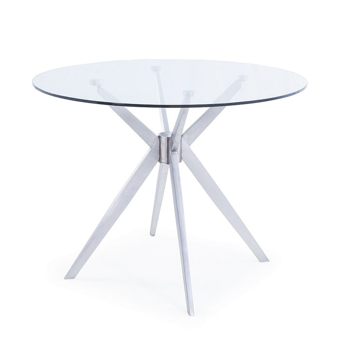 Dallas  Modern Brushed Stainless Steel Dining Table