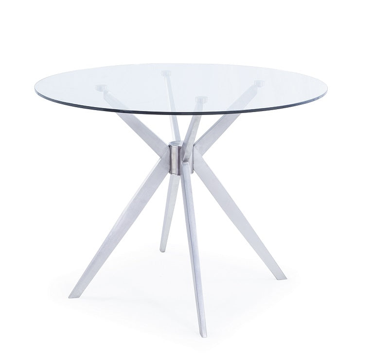 Dallas  Modern Brushed Stainless Steel Dining Table