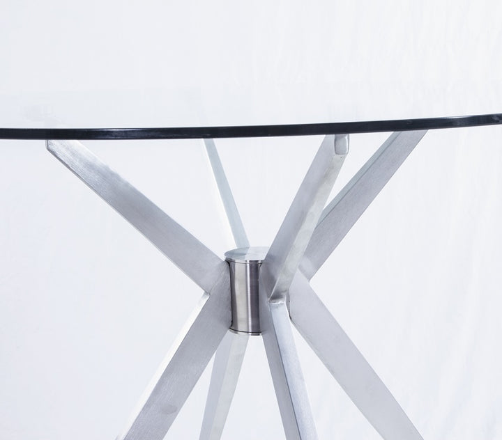 Dallas  Modern Brushed Stainless Steel Dining Table