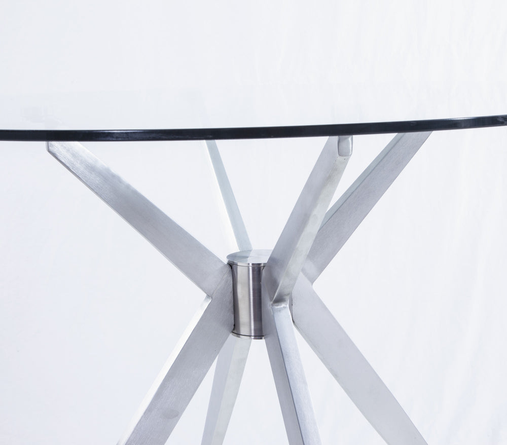 Dallas - Modern Brushed Stainless Steel Dining Table - View 3