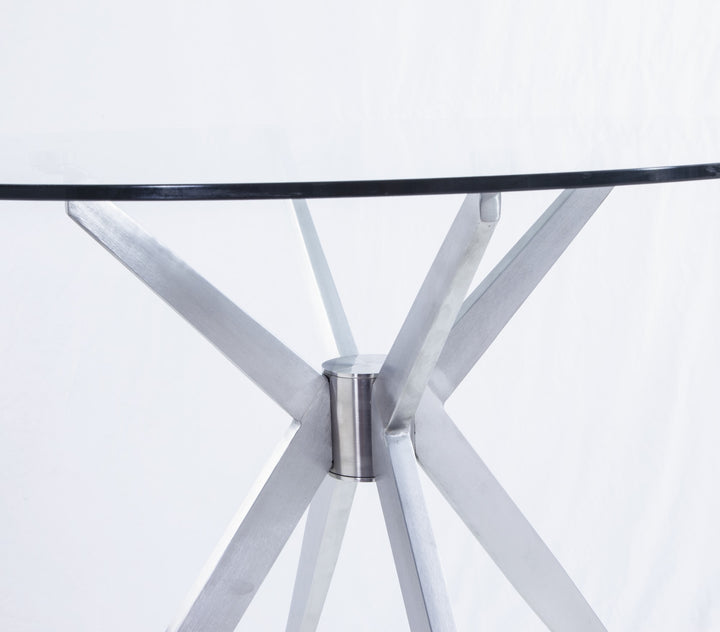 Dallas  Modern Brushed Stainless Steel Dining Table