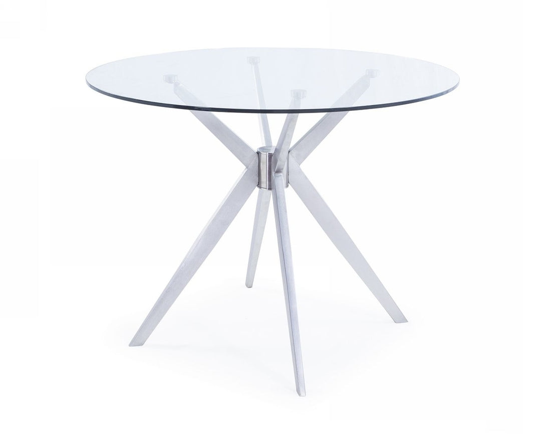 Dallas  Modern Brushed Stainless Steel Dining Table