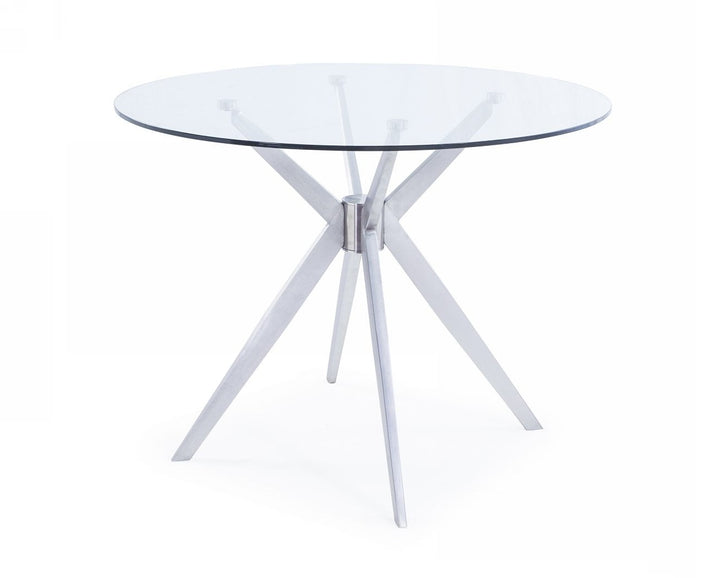 Dallas  Modern Brushed Stainless Steel Dining Table