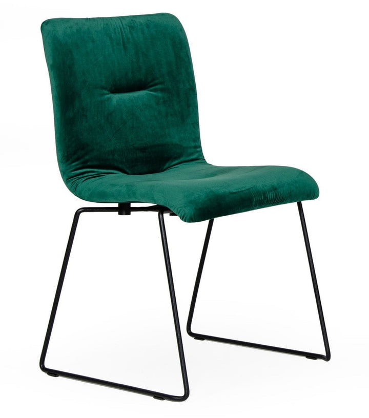 Yannis - Modern Green Fabric Dining Chair 