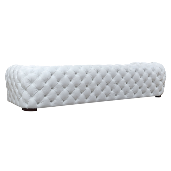 Dexter Transitional White Full Italian Leather Sofa