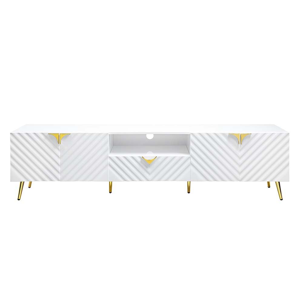Gaines - TV Stand - White High Gloss