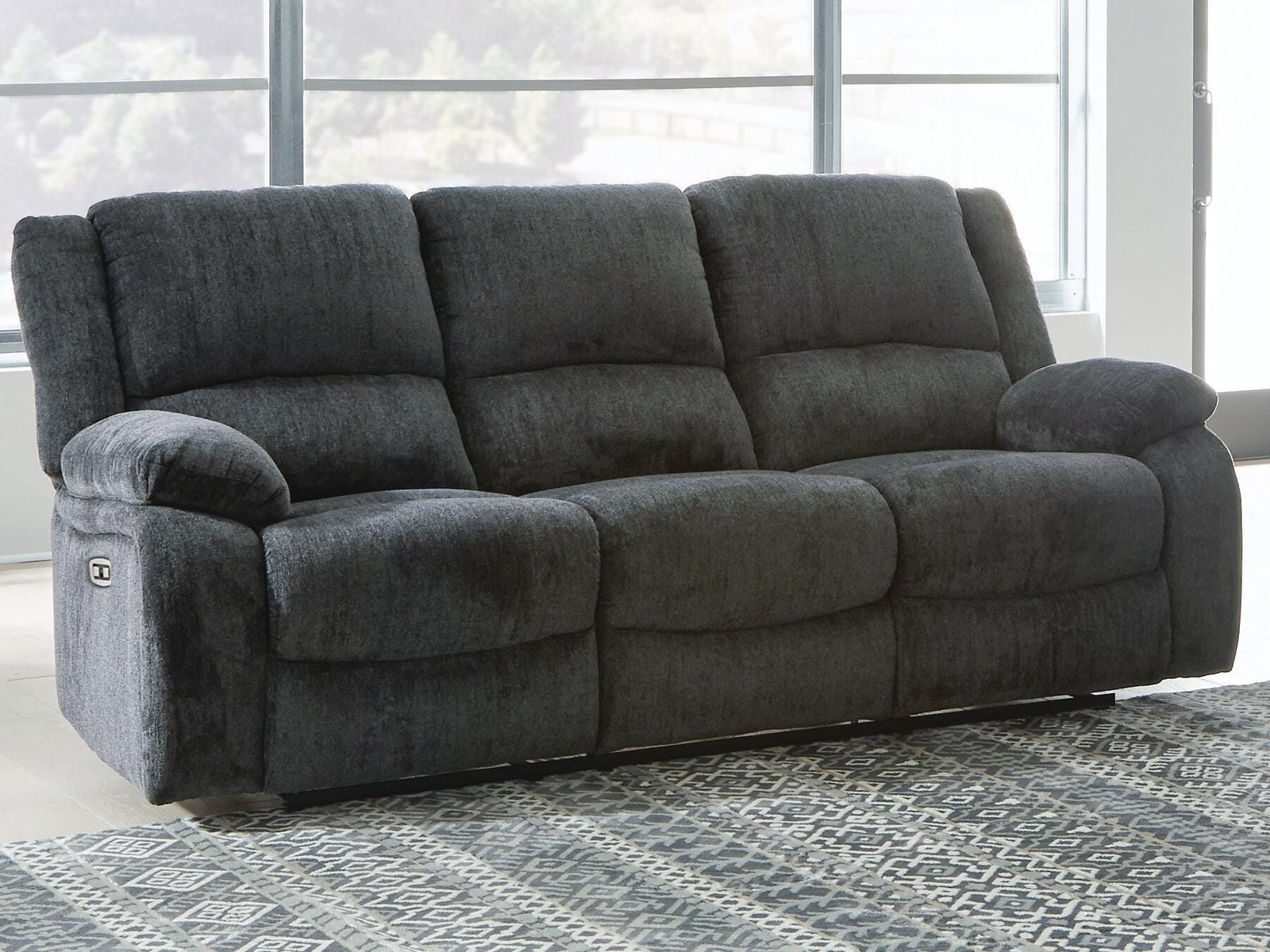 Draycoll Power Reclining Sofa - Dark Gray (1)