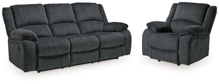 Draycoll Reclining Sofa and Recliner - Slate (1)