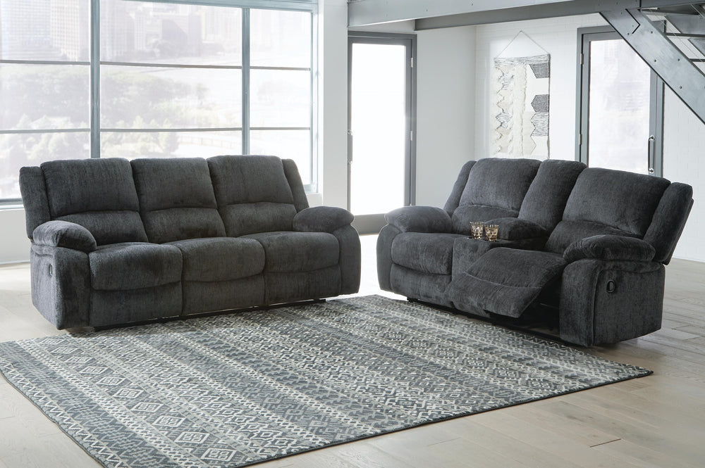 Draycoll Reclining Sofa and Loveseat - Slate (1)