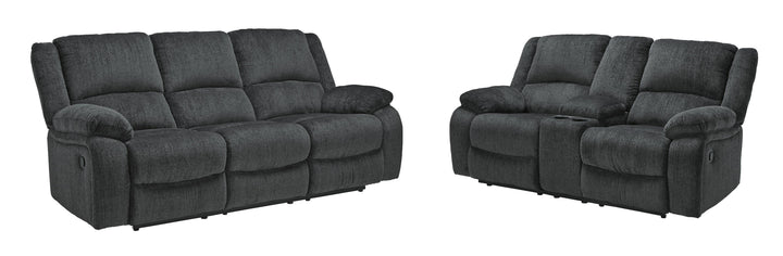 Draycoll Reclining Sofa and Loveseat - Slate (2)
