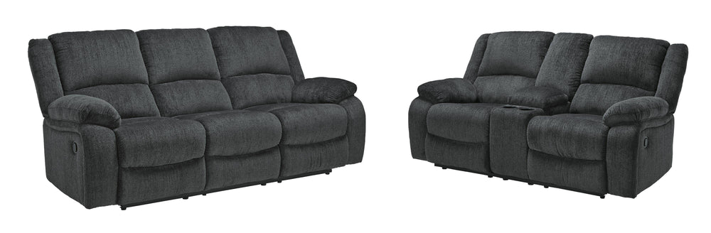 Draycoll Reclining Sofa and Loveseat - Slate (2)