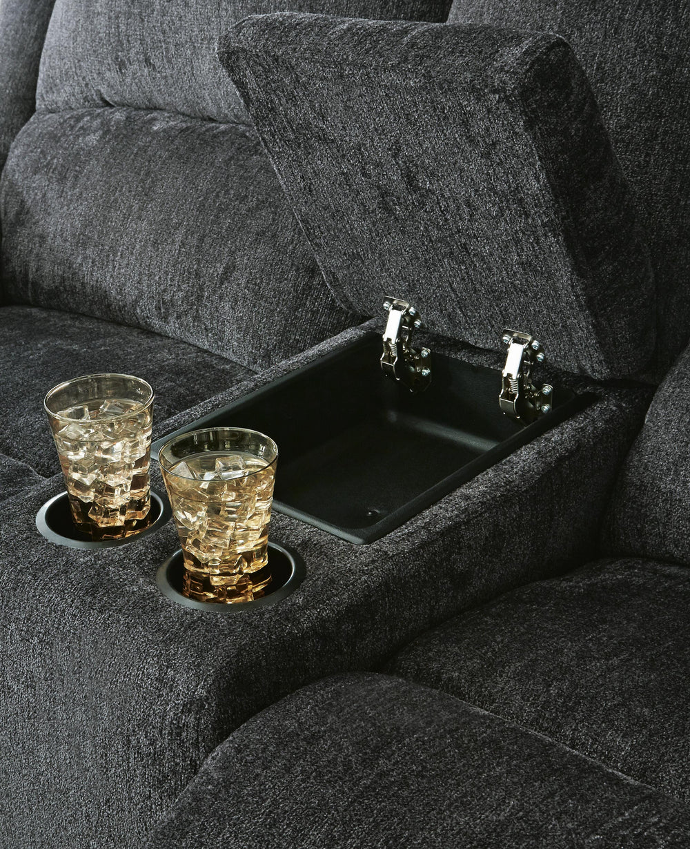 Draycoll Power Reclining Loveseat with Console - Dark Gray (5)
