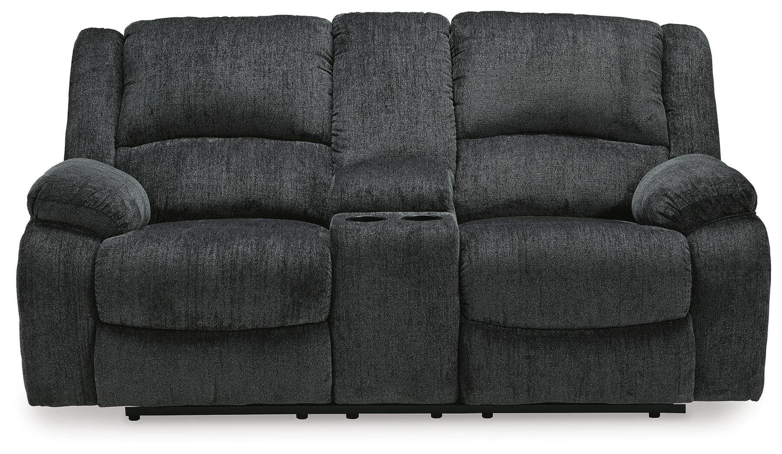 Draycoll Reclining Loveseat with Console - Dark Gray (1)