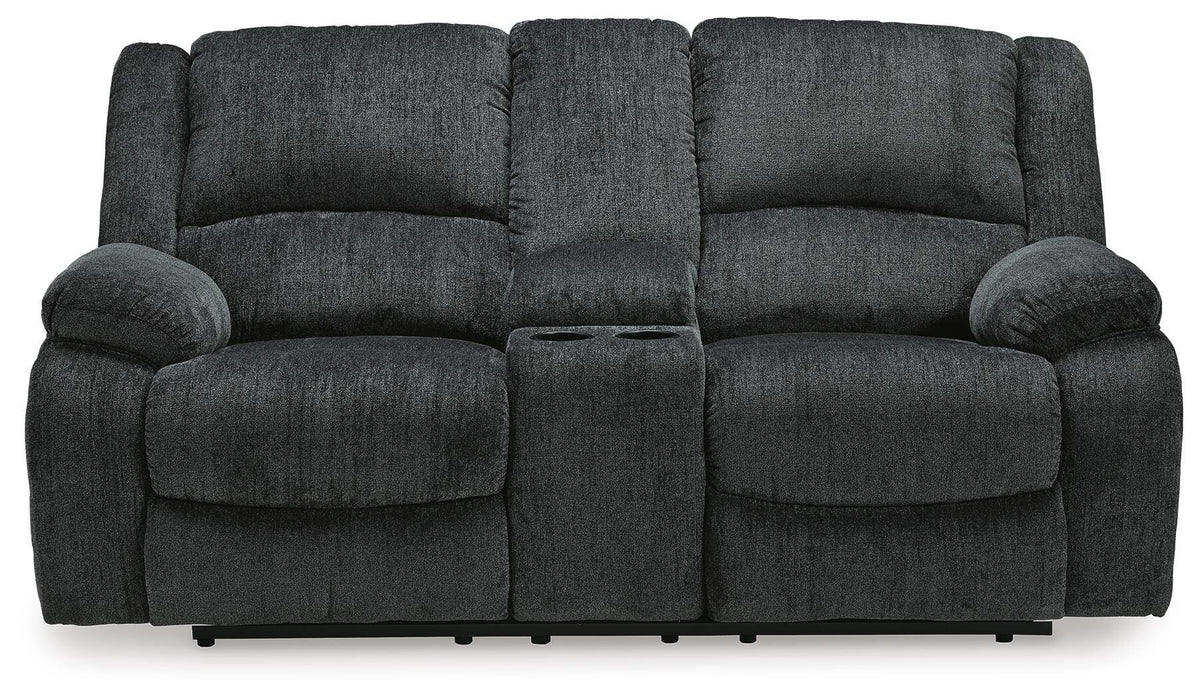 Draycoll Reclining Loveseat with Console and Recliner - Slate (2)