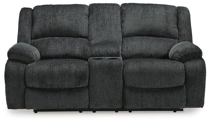 Draycoll Reclining Loveseat with Console and Recliner - Slate (2)
