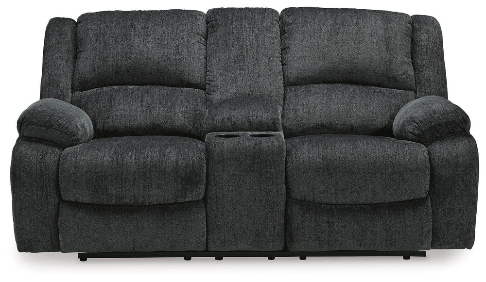 Draycoll Reclining Loveseat with Console and Recliner - Slate (2)