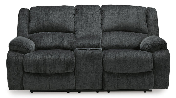 Draycoll Power Reclining Loveseat with Console - Dark Gray (4)