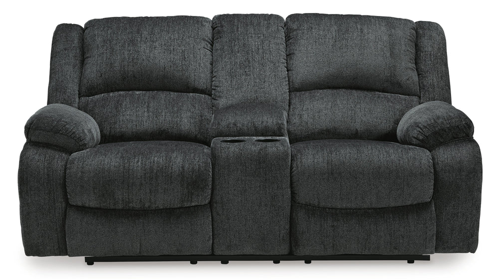 Draycoll Power Reclining Loveseat with Console - Dark Gray (4)