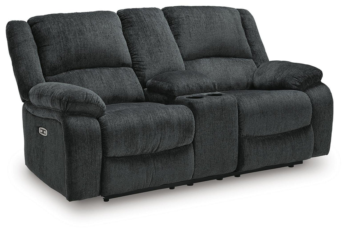 Draycoll Power Reclining Loveseat and Power Recliner - Slate (2)