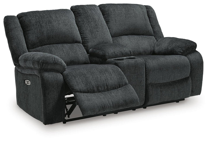 Draycoll Power Reclining Loveseat with Console - Dark Gray (3)