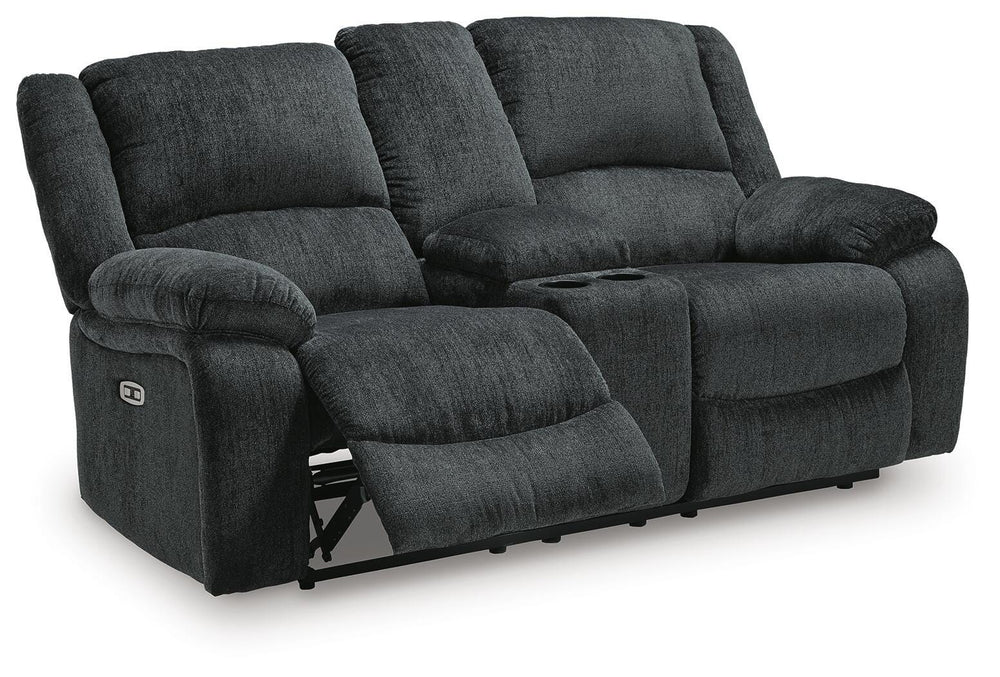 Draycoll Power Reclining Loveseat with Console - Dark Gray (3)