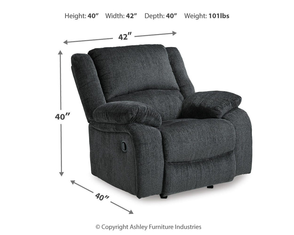 Draycoll Reclining Loveseat with Console and Recliner - Slate (13)