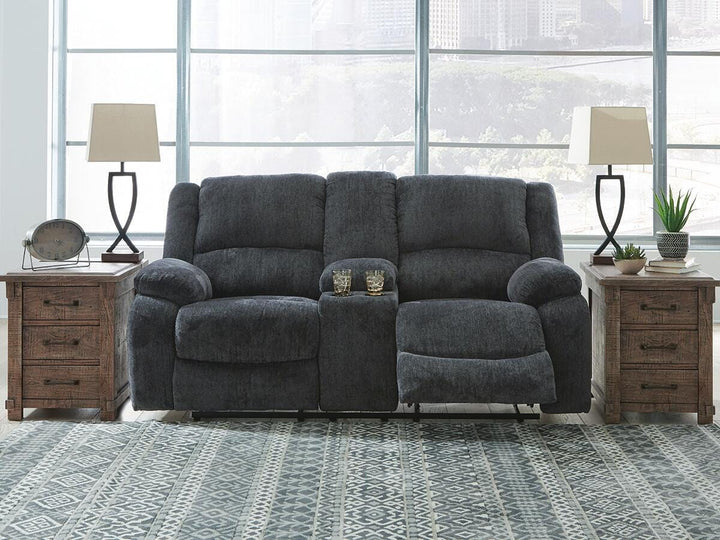 Draycoll Reclining Loveseat with Console and Recliner - Slate (15)