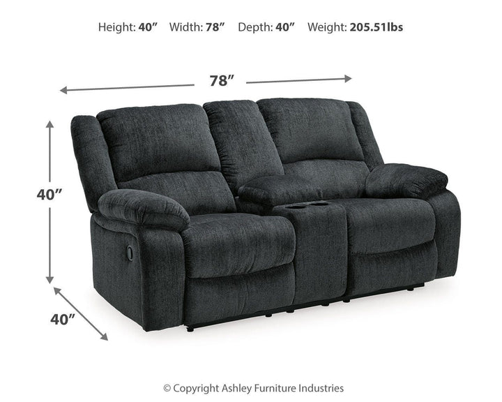 Draycoll Reclining Loveseat with Console and Recliner - Slate (12)