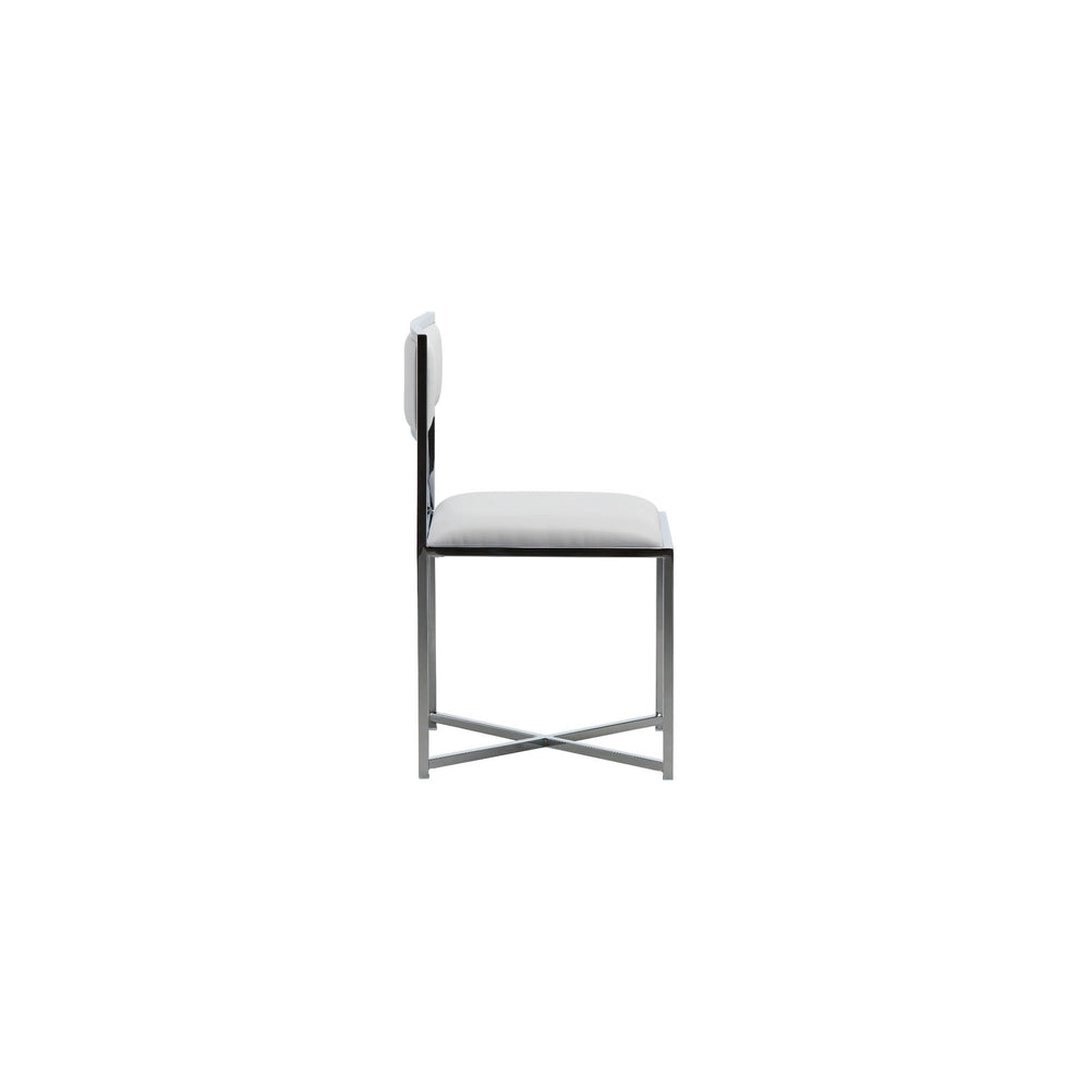 Amalfi X-Base Chair in White Leather modern furniture Contempo Furniture