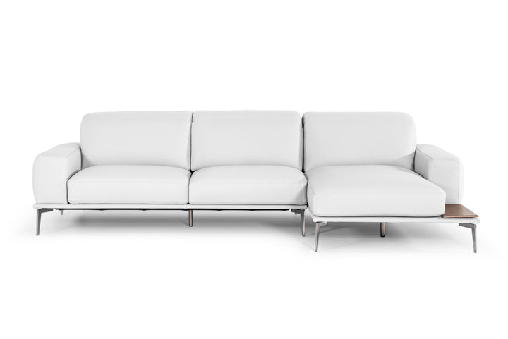 Villeneuve - Modern White Italian Leather Sectional Sofa