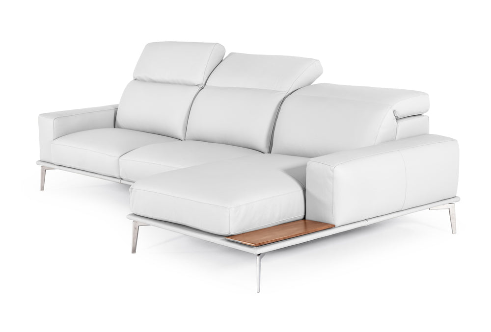 Villeneuve - Modern White Italian Leather Sectional Sofa