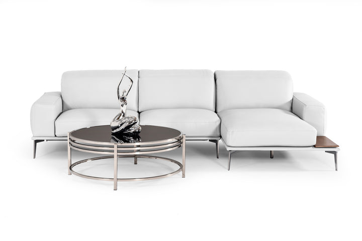 Villeneuve - Modern White Italian Leather Sectional Sofa