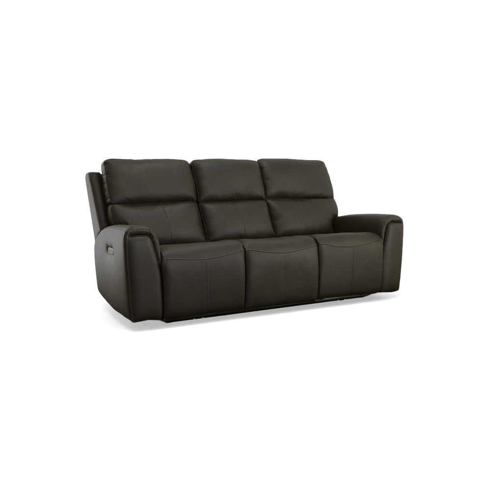 Jarvis Leather Power Reclining Sofa with Power Headrests in Mica