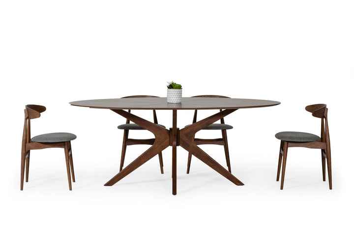 Prospect  Modern Oval Walnut Dining Table
