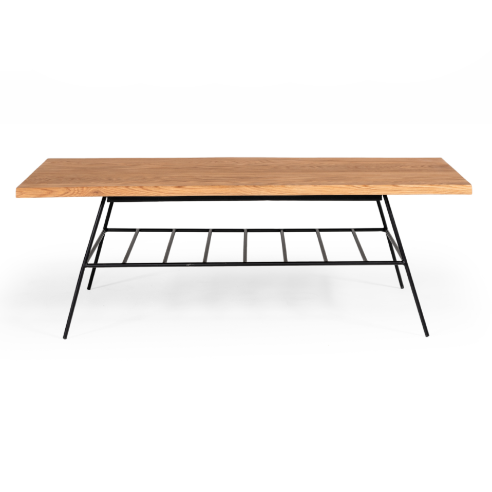 Barnum - Industrial Oak and Black Iron Live Edge Coffee Table