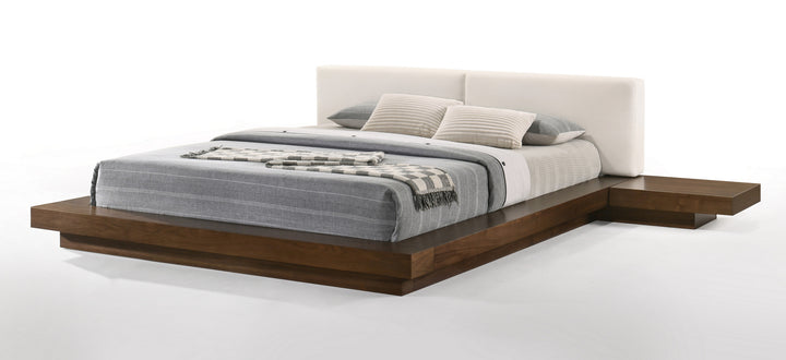 Tokyo - Eastern King Contemporary Walnut and White Platform Bed