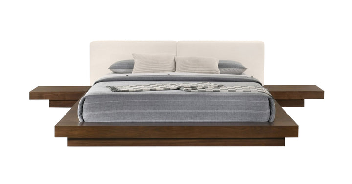 Tokyo  Contemporary Walnut and White Platform Bed