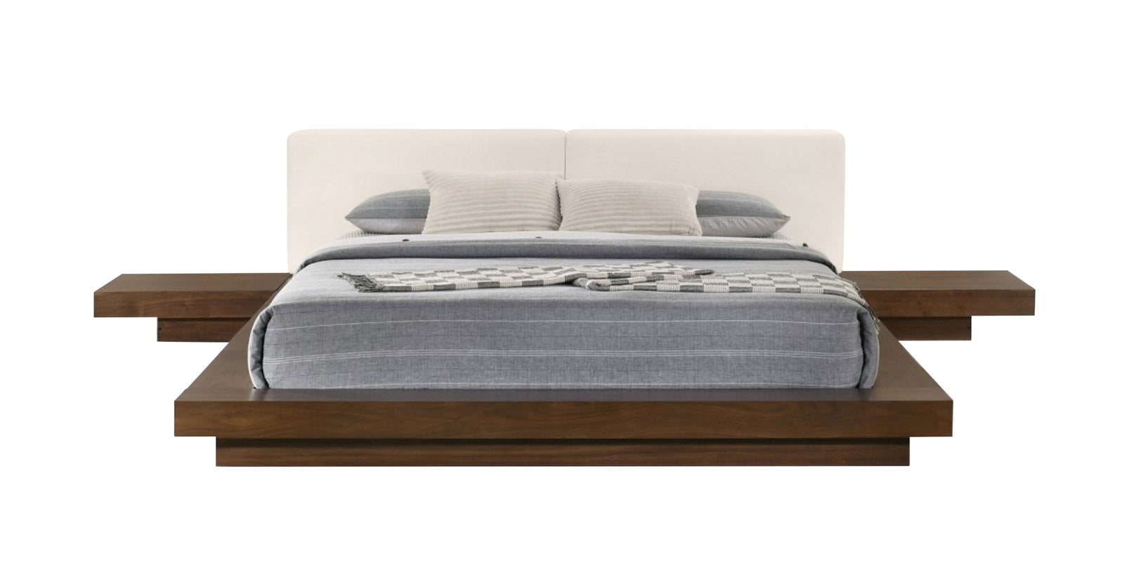 Tokyo - Contemporary Walnut and White Platform Bed