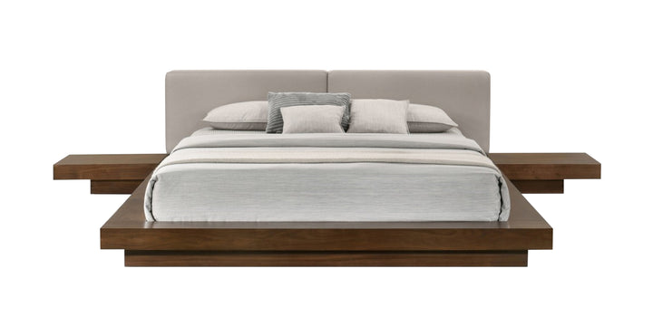 Tokyo - Contemporary Walnut and Grey Platform Bed
